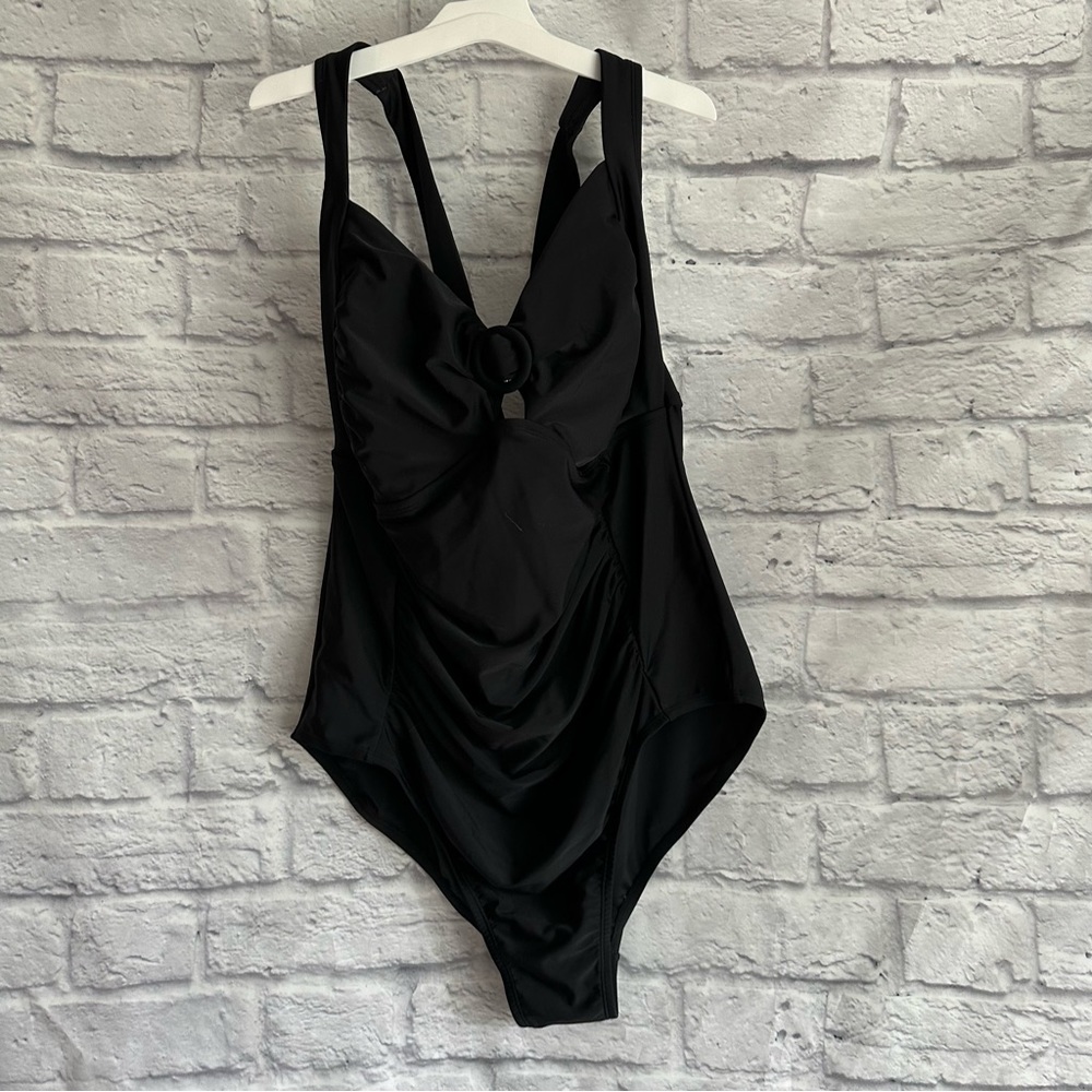 NEW WITH TAGS KONA SOL BLACK BATHING SUIT WOMENS PLUS SIZE 24W BLACK